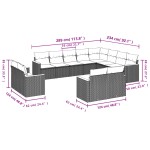 vidaXL Set canapele de grădină cu perne, 12 piese, bej, poliratan vidaXL Set canapele de grădină cu perne, 12 piese, bej, poliratan