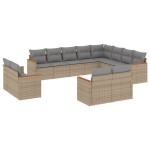 vidaXL Set canapele de grădină cu perne, 12 piese, bej, poliratan vidaXL Set canapele de grădină cu perne, 12 piese, bej, poliratan
