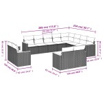 vidaXL Set canapele de grădină cu perne, 12 piese, bej, poliratan vidaXL Set canapele de grădină cu perne, 12 piese, bej, poliratan