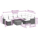 vidaXL Set canapele de grădină cu perne, 10 piese, bej, poliratan