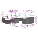 vidaXL Set canapele de grădină cu perne, 11 piese, negru, poliratan