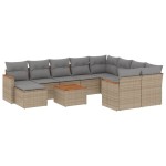 vidaXL Set canapele de grădină cu perne, 11 piese, bej, poliratan