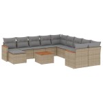 vidaXL Set canapele de grădină cu perne, 12 piese, bej, poliratan vidaXL Set canapele de grădină cu perne, 12 piese, bej, poliratan