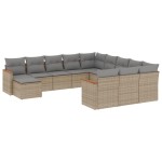 vidaXL Set canapele de grădină cu perne, 12 piese, bej, poliratan vidaXL Set canapele de grădină cu perne, 12 piese, bej, poliratan