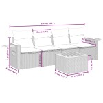 vidaXL Set canapea de grădină cu perne, 5 piese, gri, poliratan vidaXL Set canapea de grădină cu perne, 5 piese, gri, poliratan