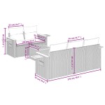 vidaXL Set mobilier grădină cu perne, 6 piese, gri, poliratan