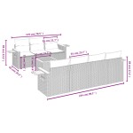 vidaXL Set mobilier de grădină cu perne, 8 piese, negru, poliratan