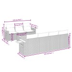 vidaXL Set mobilier de grădină cu perne, 8 piese, negru, poliratan