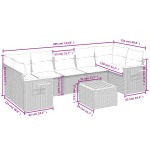 vidaXL Set mobilier de grădină cu perne, 8 piese, negru, poliratan