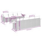 vidaXL Set mobilier de grădină cu perne, 9 piese, negru, poliratan