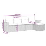 vidaXL Set canapea de grădină cu perne, 5 piese, gri, poliratan vidaXL Set canapea de grădină cu perne, 5 piese, gri, poliratan
