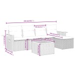 vidaXL Set mobilier grădină cu perne, 6 piese, gri, poliratan