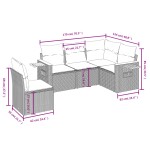 vidaXL Set canapele de grădină cu perne, 5 piese, bej, poliratan