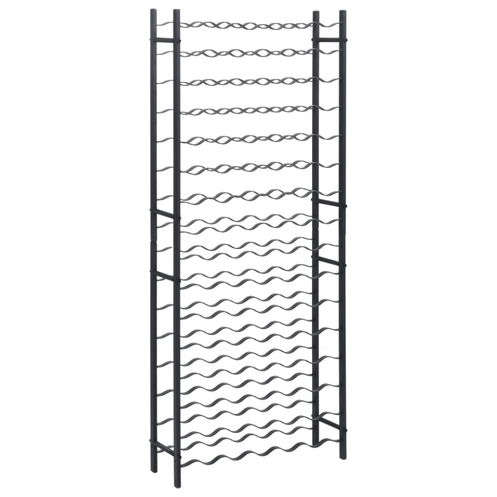 vidaXL Suport de vin pentru 96 de sticle, negru, fier