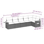 vidaXL Set mobilier grădină cu perne, 6 piese, gri, poliratan