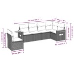 vidaXL Set mobilier grădină cu perne, 6 piese, gri, poliratan