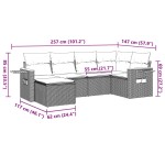 vidaXL Set mobilier grădină cu perne, 6 piese, gri, poliratan vidaXL Set mobilier grădină cu perne, 6 piese, gri, poliratan