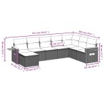 vidaXL Set mobilier de grădină cu perne, 8 piese, negru, poliratan vidaXL Set mobilier de grădină cu perne, 8 piese, negru, poliratan