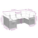 vidaXL Set mobilier grădină cu perne, 6 piese, gri, poliratan vidaXL Set mobilier grădină cu perne, 6 piese, gri, poliratan