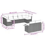 vidaXL Set mobilier de grădină cu perne, 9 piese, negru, poliratan vidaXL Set mobilier de grădină cu perne, 9 piese, negru, poliratan