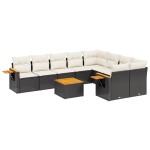 vidaXL Set canapele de grădină cu perne, 10 piese, negru, poliratan vidaXL Set canapele de grădină cu perne, 10 piese, negru, poliratan