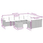 vidaXL Set canapele de grădină cu perne, 10 piese, bej, poliratan