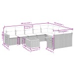 vidaXL Set canapele de grădină cu perne, 10 piese, bej, poliratan