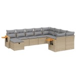 vidaXL Set canapele de grădină cu perne, 10 piese, bej, poliratan vidaXL Set canapele de grădină cu perne, 10 piese, bej, poliratan