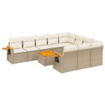 vidaXL Set canapele de grădină cu perne, 11 piese, bej, poliratan vidaXL Set canapele de grădină cu perne, 11 piese, bej, poliratan