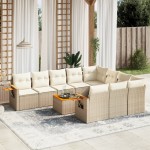 vidaXL Set canapele de grădină cu perne, 11 piese, bej, poliratan vidaXL Set canapele de grădină cu perne, 11 piese, bej, poliratan