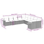 vidaXL Set canapele de grădină cu perne, 10 piese, negru, poliratan vidaXL Set canapele de grădină cu perne, 10 piese, negru, poliratan
