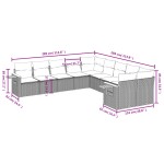vidaXL Set canapele de grădină cu perne, 10 piese, bej, poliratan