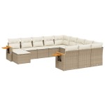 vidaXL Set canapele de grădină cu perne, 11 piese, bej, poliratan vidaXL Set canapele de grădină cu perne, 11 piese, bej, poliratan