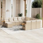 vidaXL Set canapele de grădină cu perne, 11 piese, bej, poliratan vidaXL Set canapele de grădină cu perne, 11 piese, bej, poliratan