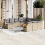 vidaXL Set canapele de grădină cu perne, 11 piese, bej, poliratan vidaXL Set canapele de grădină cu perne, 11 piese, bej, poliratan