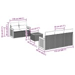 vidaXL Set mobilier grădină cu perne, 6 piese, gri, poliratan