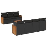 vidaXL Set mobilier de grădină cu perne, 8 piese, negru, poliratan vidaXL Set mobilier de grădină cu perne, 8 piese, negru, poliratan