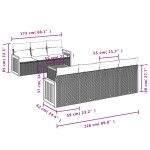 vidaXL Set mobilier de grădină cu perne, 8 piese, negru, poliratan vidaXL Set mobilier de grădină cu perne, 8 piese, negru, poliratan