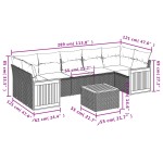vidaXL Set mobilier de grădină cu perne, 8 piese, negru, poliratan vidaXL Set mobilier de grădină cu perne, 8 piese, negru, poliratan
