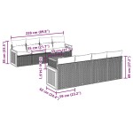 vidaXL Set mobilier de grădină cu perne, 9 piese, negru, poliratan