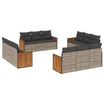 vidaXL Set canapea de grădină cu perne, 12 piese, gri, poliratan vidaXL Set canapea de grădină cu perne, 12 piese, gri, poliratan