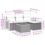 vidaXL Set canapea de grădină cu perne, 5 piese, gri, poliratan vidaXL Set canapea de grădină cu perne, 5 piese, gri, poliratan