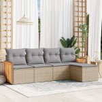 vidaXL Set canapele de grădină cu perne, 5 piese, bej, poliratan vidaXL Set canapele de grădină cu perne, 5 piese, bej, poliratan