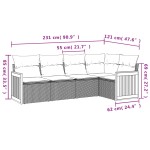 vidaXL Set canapele de grădină cu perne, 5 piese, bej, poliratan