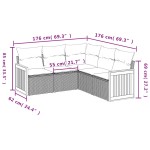vidaXL Set canapele de grădină cu perne, 5 piese, bej, poliratan
