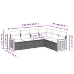 vidaXL Set mobilier grădină cu perne, 6 piese, gri, poliratan