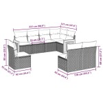 vidaXL Set mobilier de grădină cu perne, 8 piese, negru, poliratan
