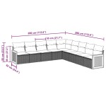 vidaXL Set mobilier de grădină cu perne, 9 piese, negru, poliratan
