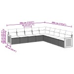vidaXL Set mobilier de grădină cu perne, 9 piese, negru, poliratan vidaXL Set mobilier de grădină cu perne, 9 piese, negru, poliratan