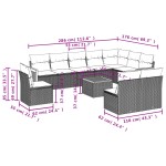 vidaXL Set canapele de grădină cu perne, 11 piese, gri, poliratan vidaXL Set canapele de grădină cu perne, 11 piese, gri, poliratan